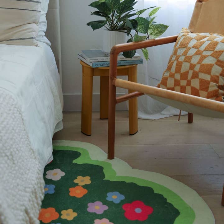 grün Unregelmäßiger Läufer mit Blumenmuster für den Großhandel auf Faire