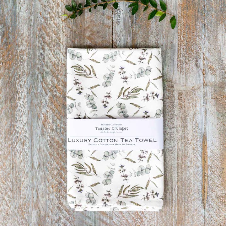 Eucalyptus Pure Tea Towel for wholesale by Toasted Crumpet