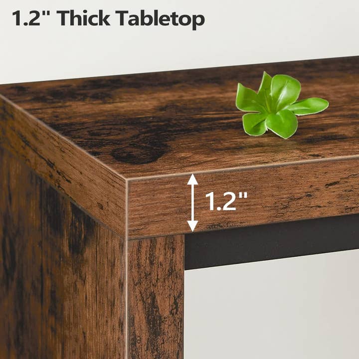 Console Table, 62.2" Long Sofa Table behind Couch, Narrow Entryway Table, Farmhouse Dining Table with Angled Metal Frame, Industrial Console Table for Entryway, Rustic Brown CTHR15801Z for wholesale on Faire6