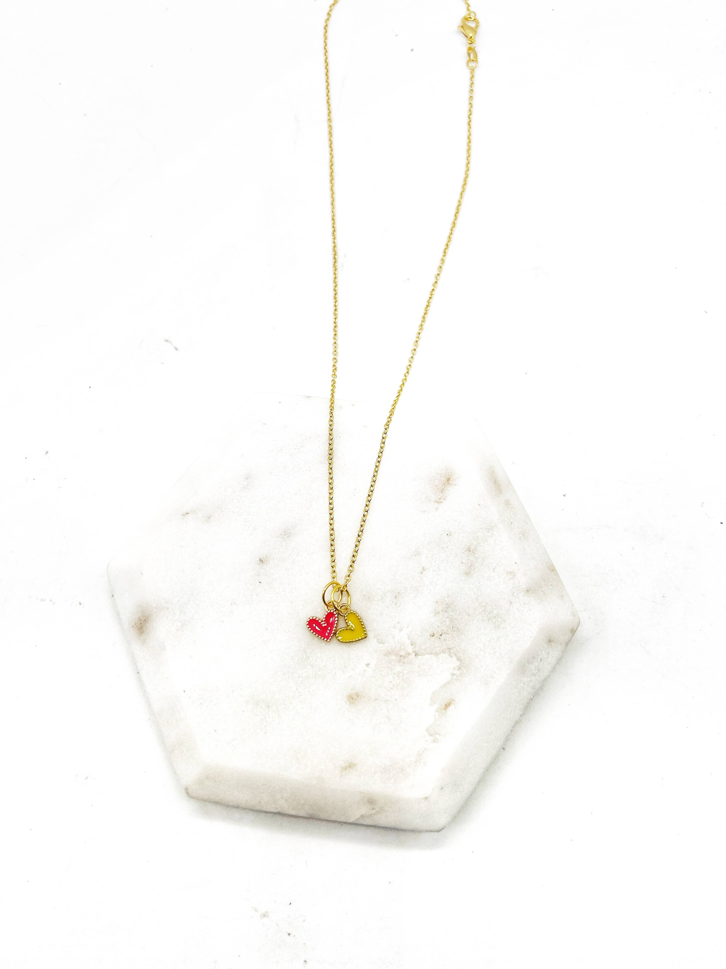 Baubles by B - Wholesale Pendant/Charm Necklace - Red Yellow Chiefs Heart KC Charm Necklace Kansas City1