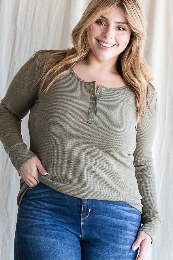 7th Ray - Vente Tunique – femme - [GRANDE TAILLE] Haut Tunique à Manches Longues avec Boutons-Pression T4275XL13