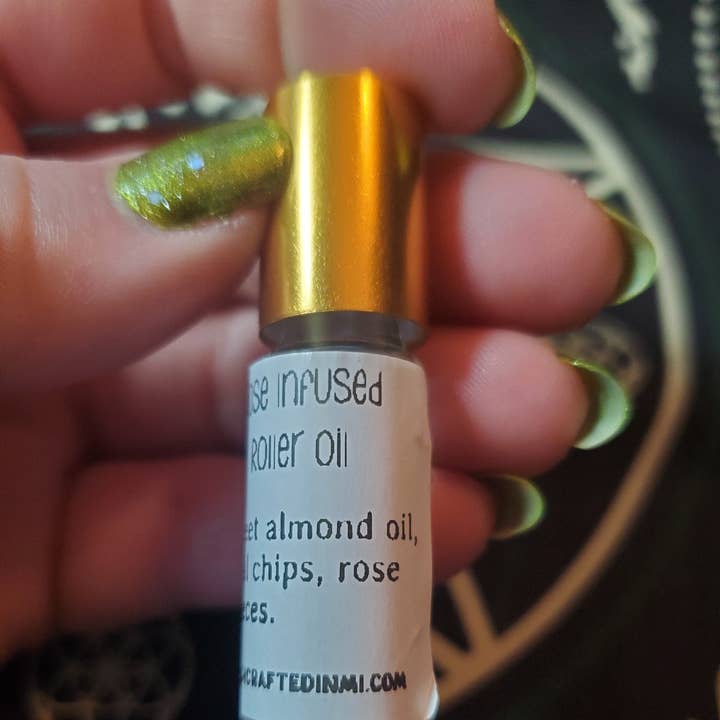 Natural Rose Roller Oil Perfume Holistic Health Beauty Small for wholesale by Witchcrafted in MI