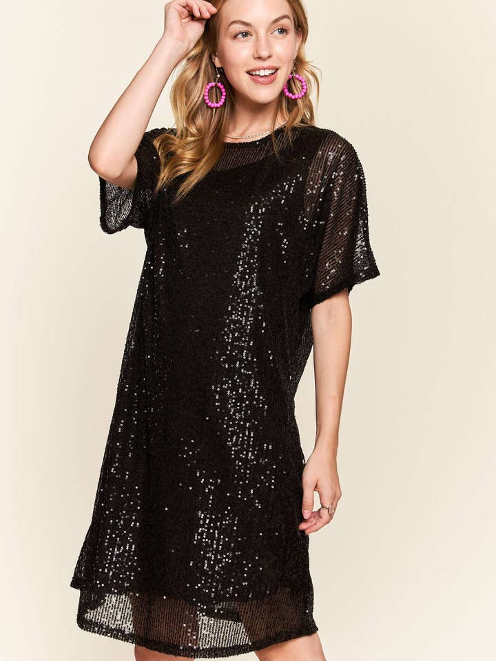 ADORA LA - Wholesale Dress - Women's - D7579_HE_ - DROP SHOULDER SEQUINS DRESS16