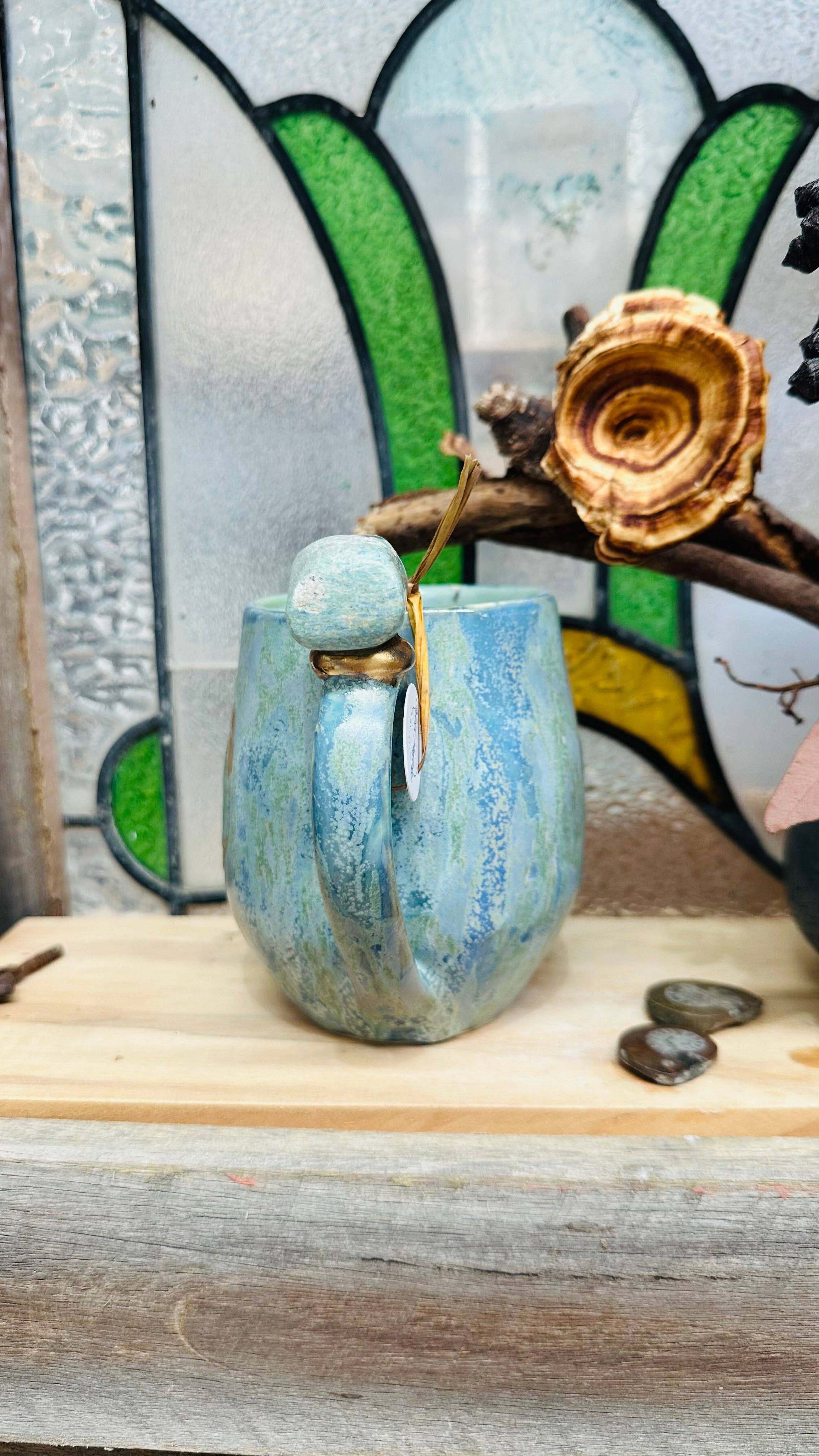 Carys Martin Ceramics - Wholesale  - Ruby in Zoisite Triple Goddess Crystal Mug3