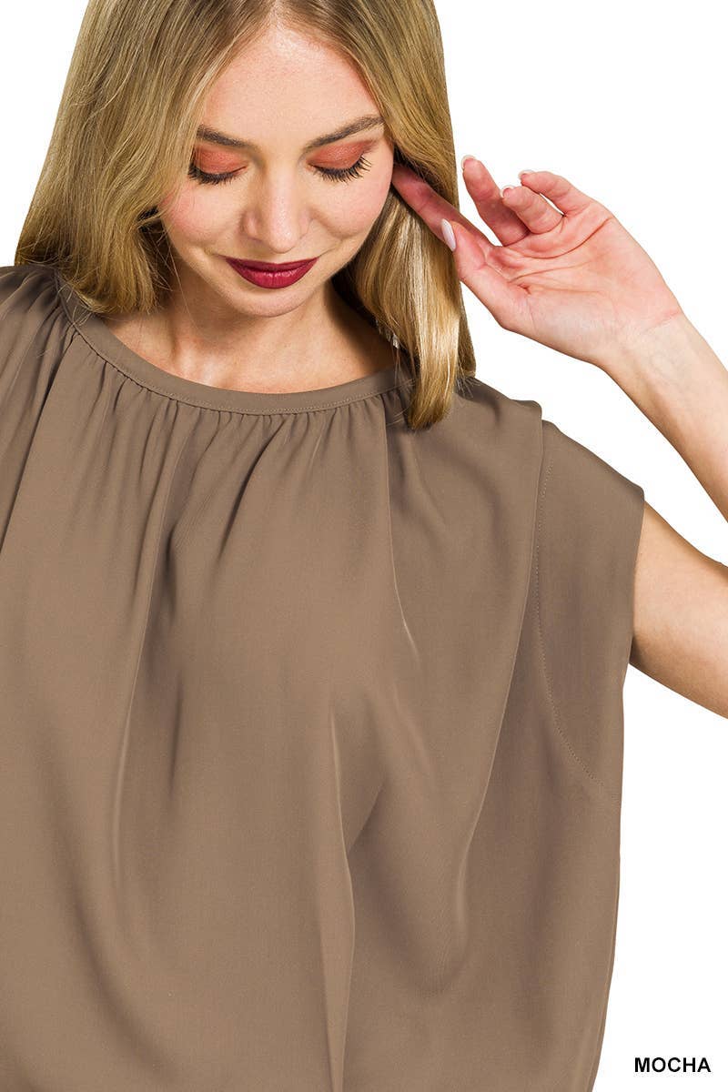 Vanilla Monkey - Wholesale Blouse - Women's - Woven Drawstring Tie Side Sleeveless Top7