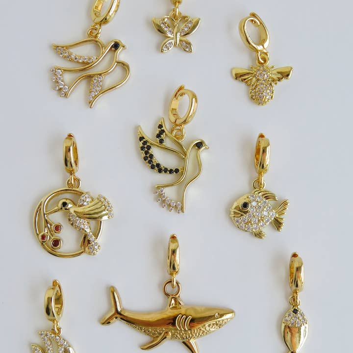 Birds, Fish, Bee & Butterfly Charms with Hinged Clasp for wholesale by Curated By Suarez