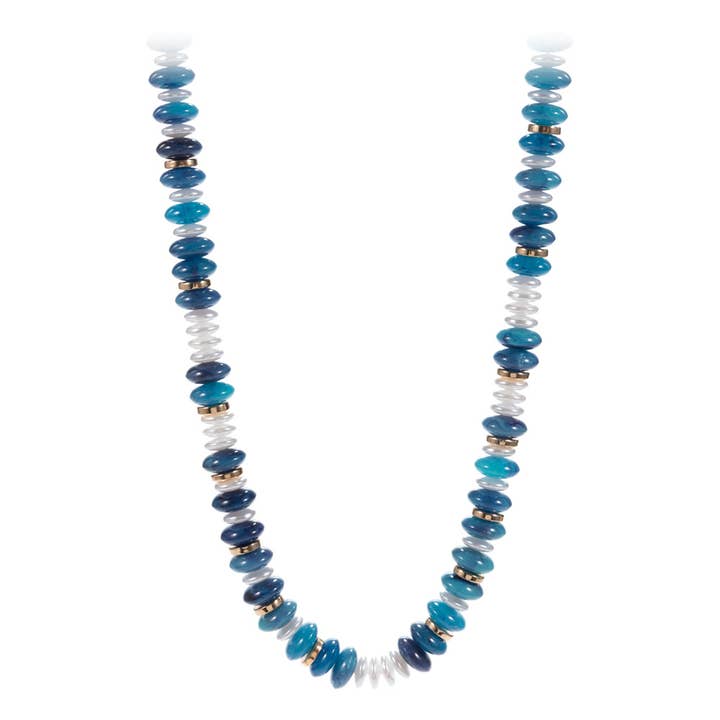 Sensibling Corp. – Colar com missangas/pérolas por atacado – Colar de Pérolas com Contas Redondas Marmoreadas1