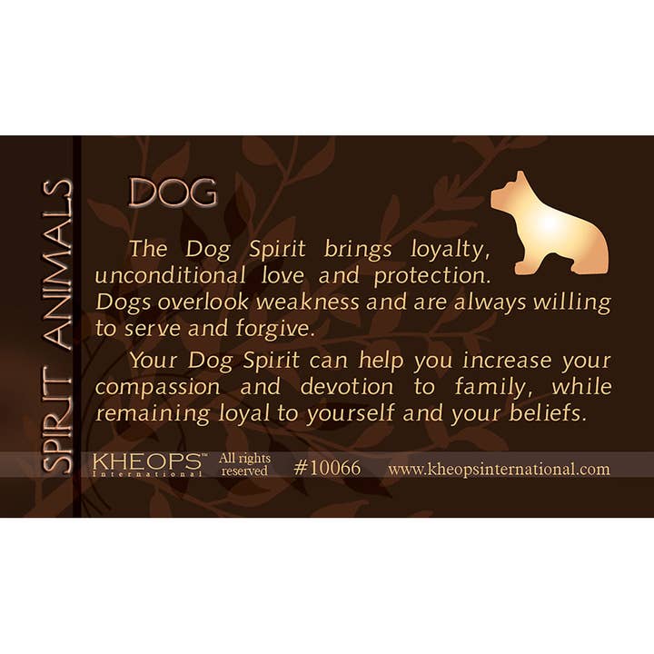 Kheops International – wholesale Meditation supplies – Spirit Animal Info Card Dog (Each)