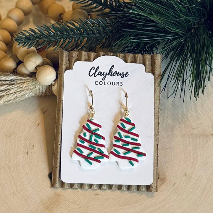 Clayhouse Colours - Wholesale Dangle Earrings - Christmas Tree Cakes Earrings