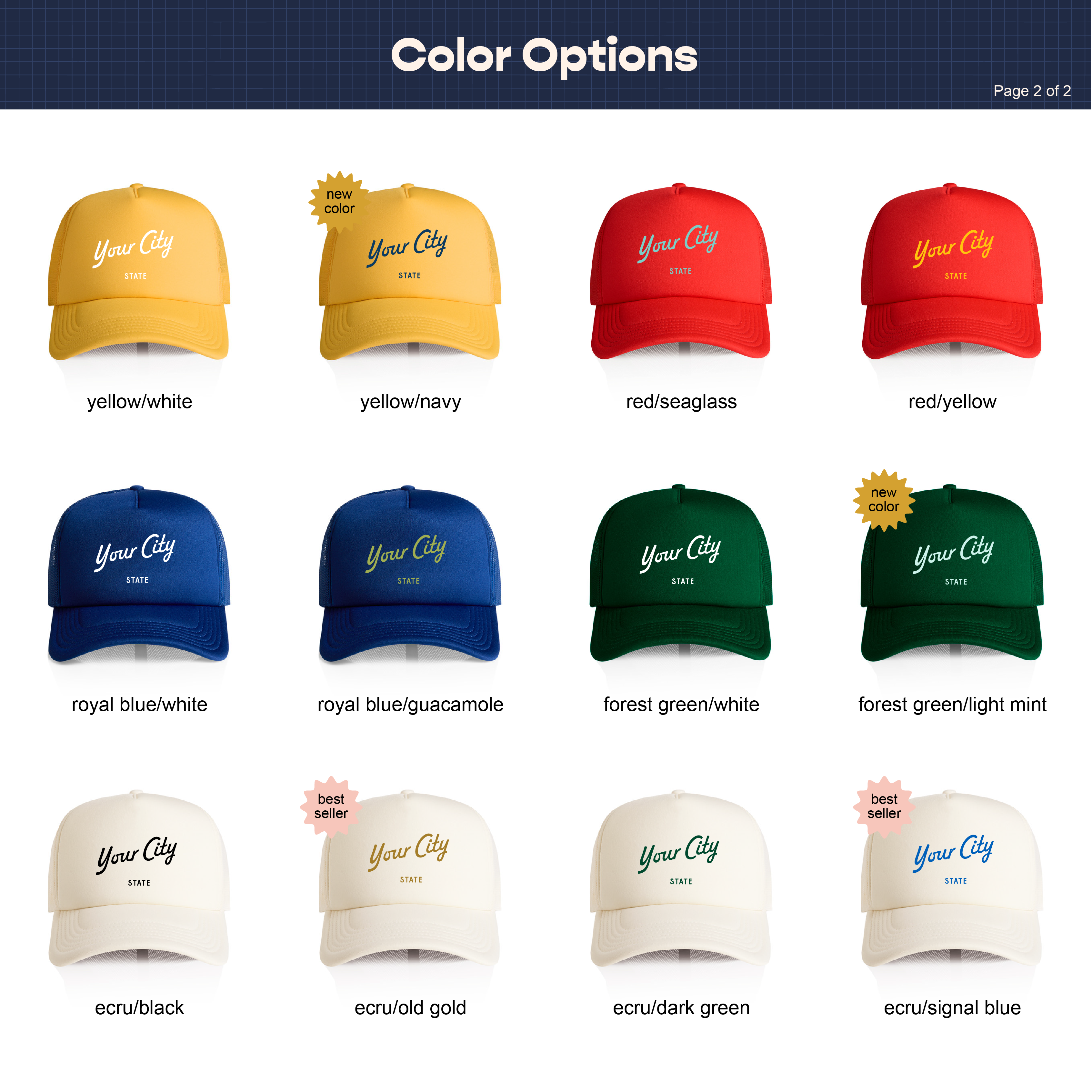 Endless August Supply Co. - Wholesale Trucker Hat - Unisex - Custom Script City Trucker Hat | Name Drop Hat | Local Hat4