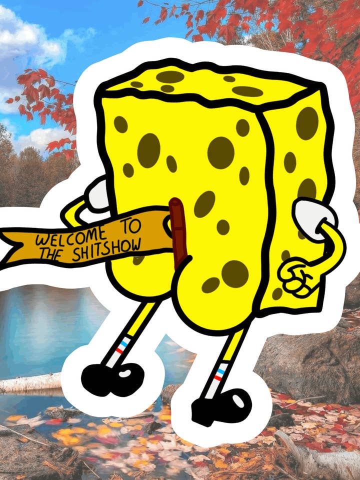 SpongeBob, funny, Waterproof Stickers, Hydroflask Stickers for wholesale by Crazilyhumbledesigns