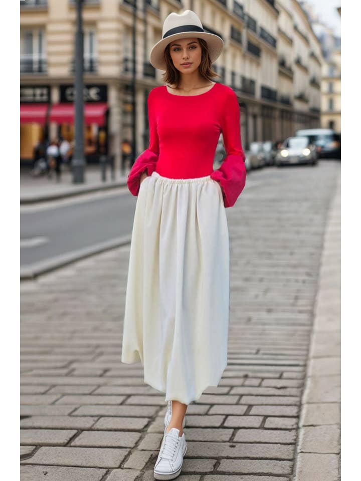 ROJO TOP CON MANGAS BETTY BUBBLE (ROJO/ROJO) -VT3368 de venta al por mayor en Faire3