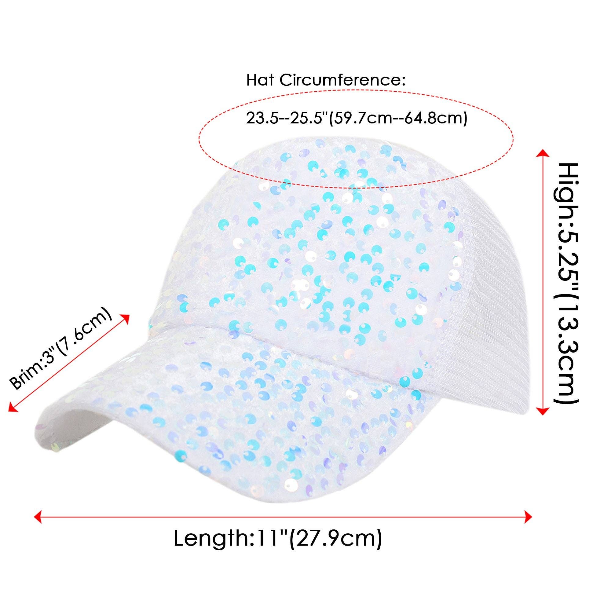 AK Brand - Wholesale Ponytail Cap - Women's - Women's Sparkly Sequin Baseball Cap Messy Low Bun Ponycap29