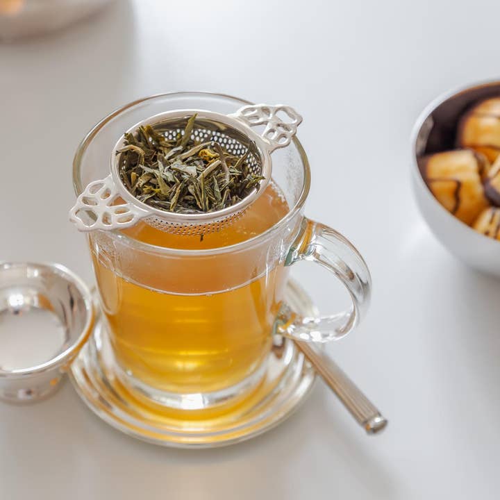 EDZARD – Engroshandel Tesi – Assam Tea Infuser med Holder, Heavy forsølvet5