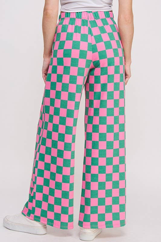 JADE BY JANE - Wholesale Pants - Women's - HIGH WAIST CHECKERED STRAIGHT LEG KNIT PANTS23