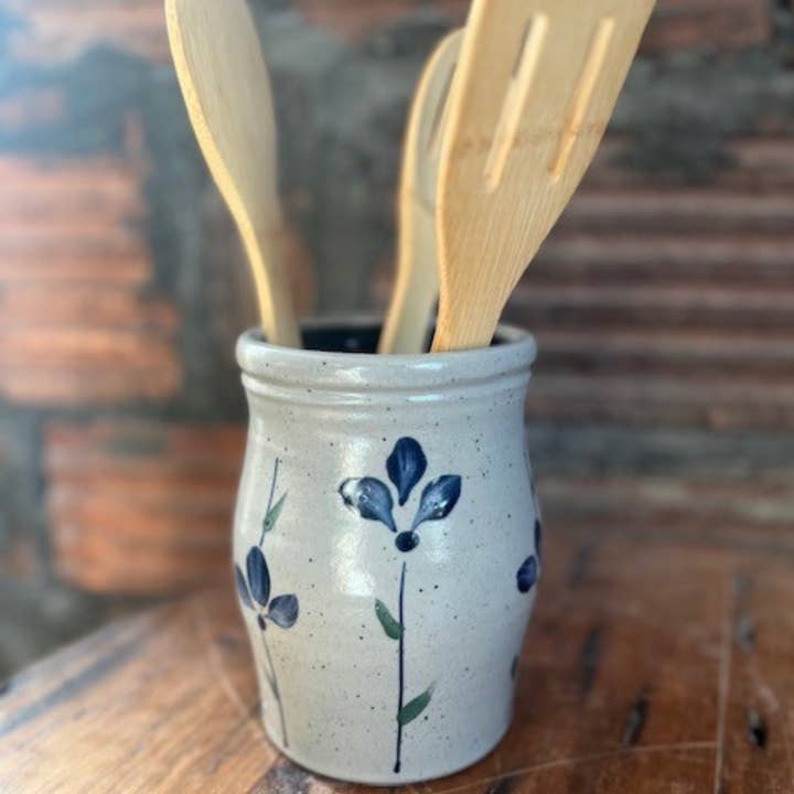 Rowe Pottery - Wholesale Utensil Holder - Utensil Jar: Petals in Bloom