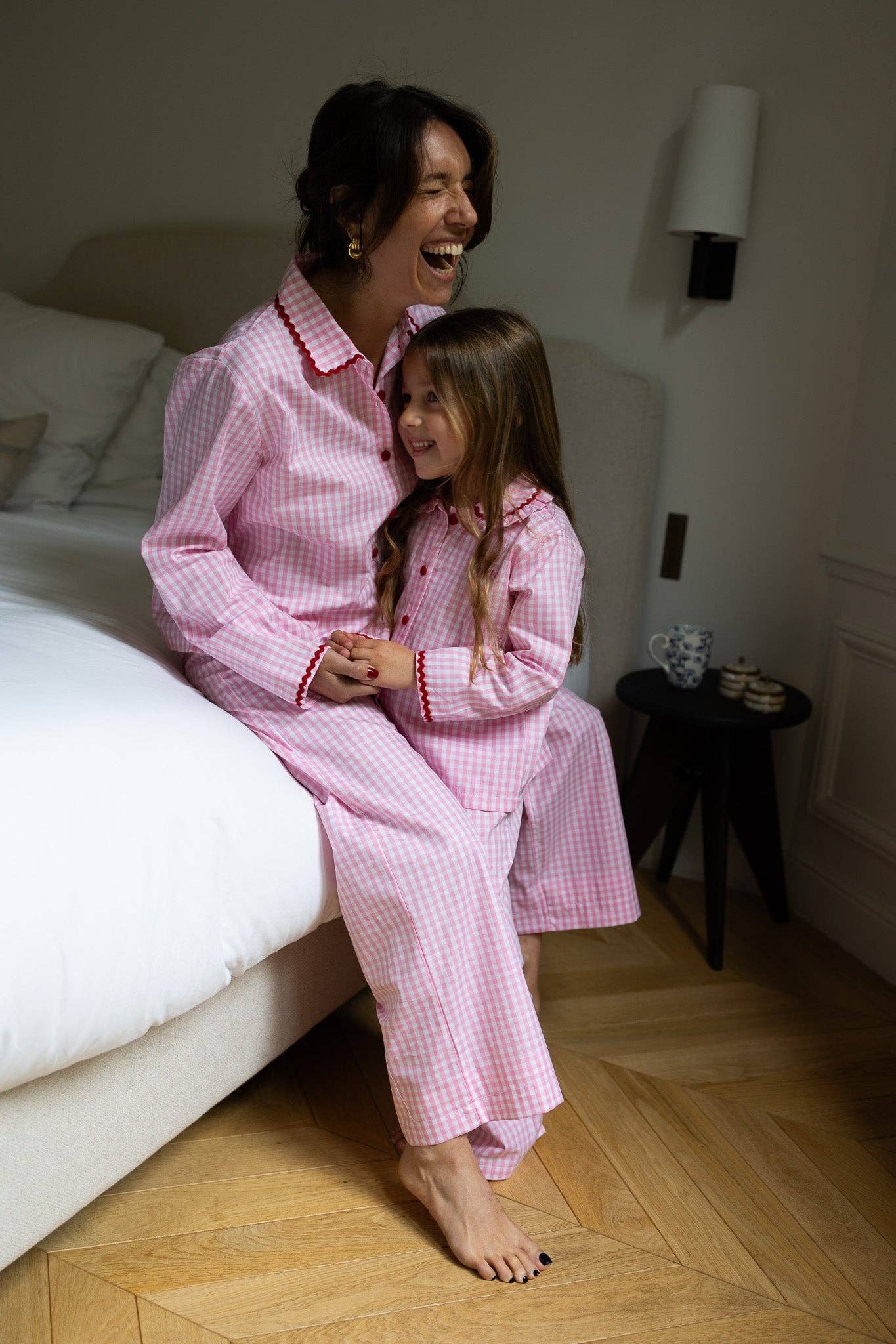 Noa de Cajou - Wholesale Sleepwear Set - Women's - Vichy Pink Pajamas - Woman4