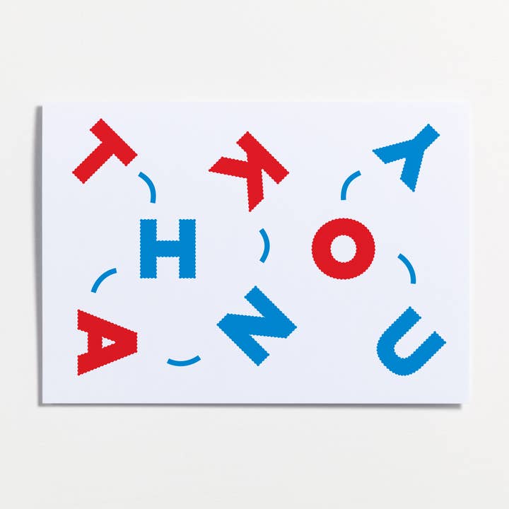 T-H-a-n-k-y-o-u lykønskningskort for engroshandel hos Crispin Finn