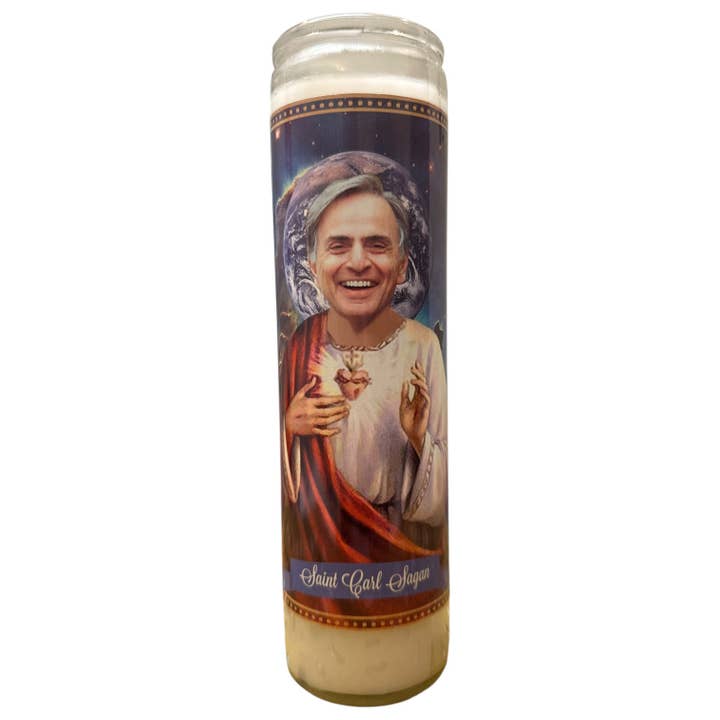 Carl Sagan Devotional Prayer Saint Candle voor wholesale door The Luminary and Co.
