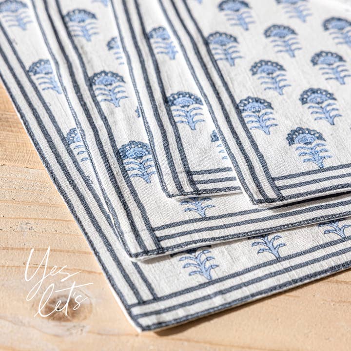 over&back - Wholesale Placemat - Artisan Hand-Blocked Placemats – 100% Cotton – Set of 417