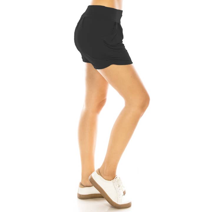 Pantaloncini Harem a vita alta morbidi e burrosi per la vendita all'ingrosso da parte di Leggings Depot