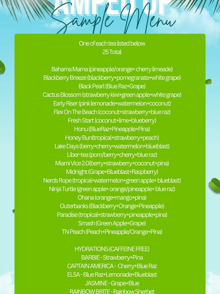 *NEW SAMPLE SET* for wholesale by Amped Up Loaded Teas LLC