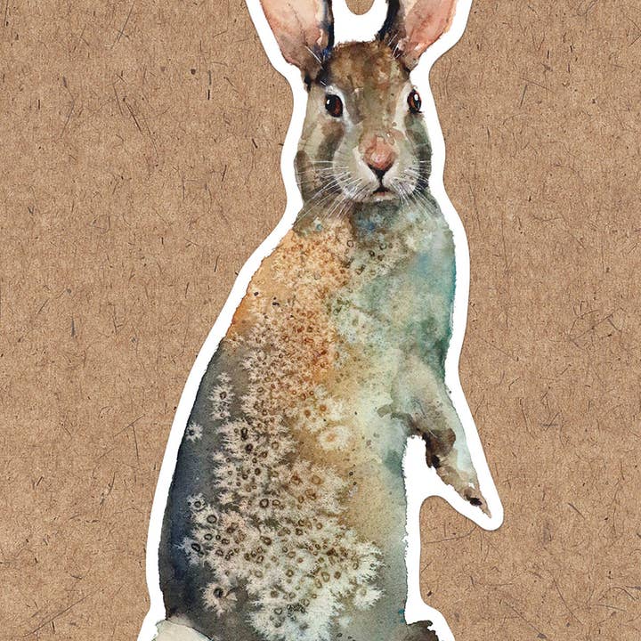 Sticker 'STANDING RABBIT' for wholesale by The Art of Dean Crouser Greeting Cards & Stickers