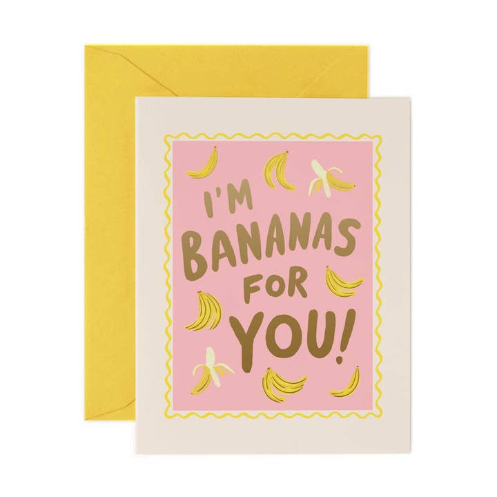 Bananas For You Valentine's Day Card for wholesale by Rifle Paper Co.
