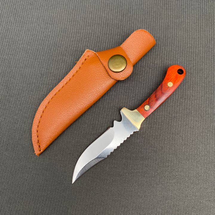 Portable Wooden Handle Mini Stainless Steel Knife With Cover for wholesale by Mio Queena