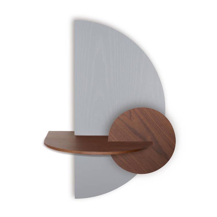 Schwebender Nachttisch Alba · Grauer Halbkreis für den Großhandel von Woodendot