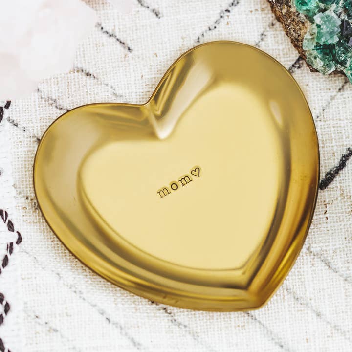 Mom Heart Shaped Trinket Ring Dish for wholesale by Salt and Sparkle