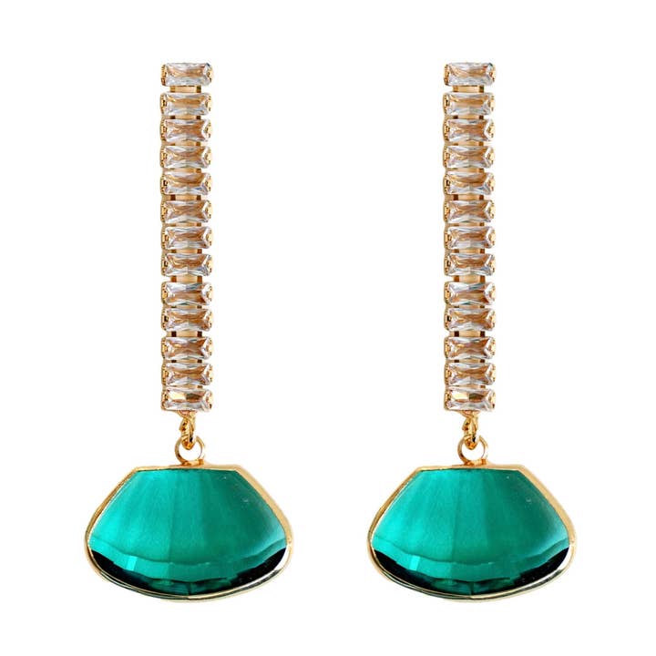 Smaragd Swingy Diamant Tropfen Feiertags-Statement-Ohrringe für den Großhandel von St Armands Designs of Sarasota