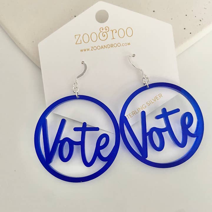 zoo&roo - Wholesale Dangle Earrings - VOTE Acrylic Earrings | Handmade Patriotic Jewelry13