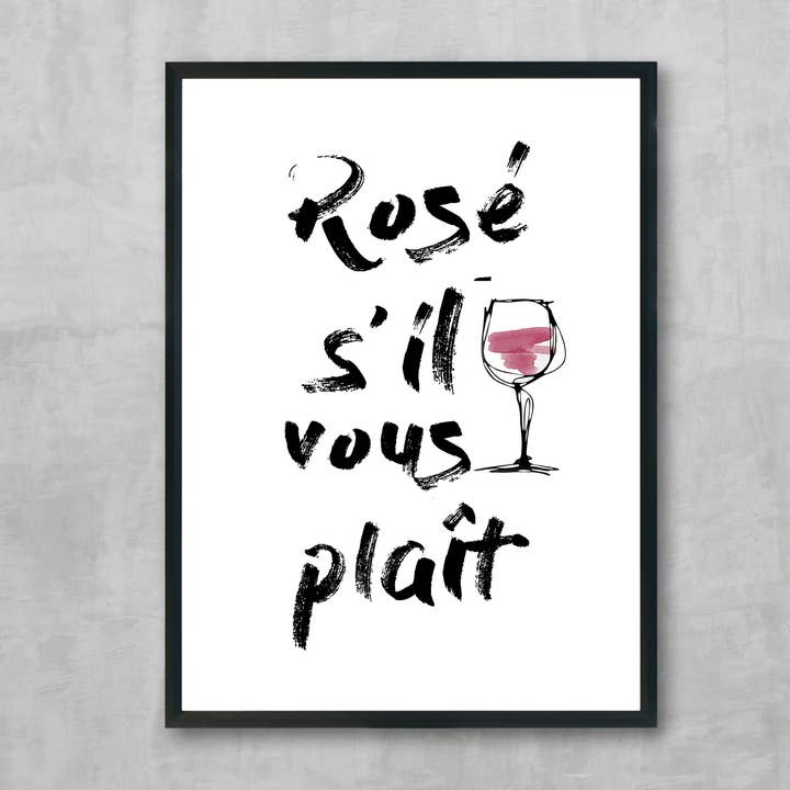 Stampa tipografica - Rose Sil Vous Plait per la vendita all'ingrosso da parte di Susan Kerian, Illustrator