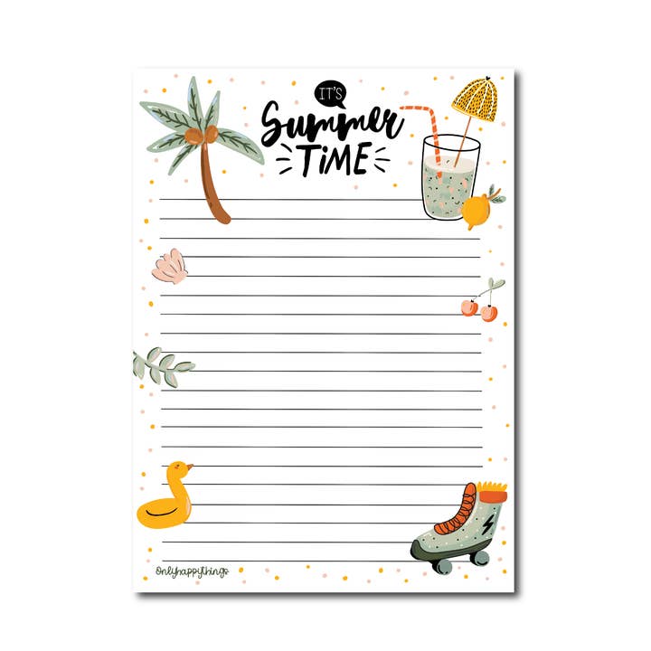 Bloc de notas verano blanco A5 para venta al por mayor de Only Happy Things Stationery