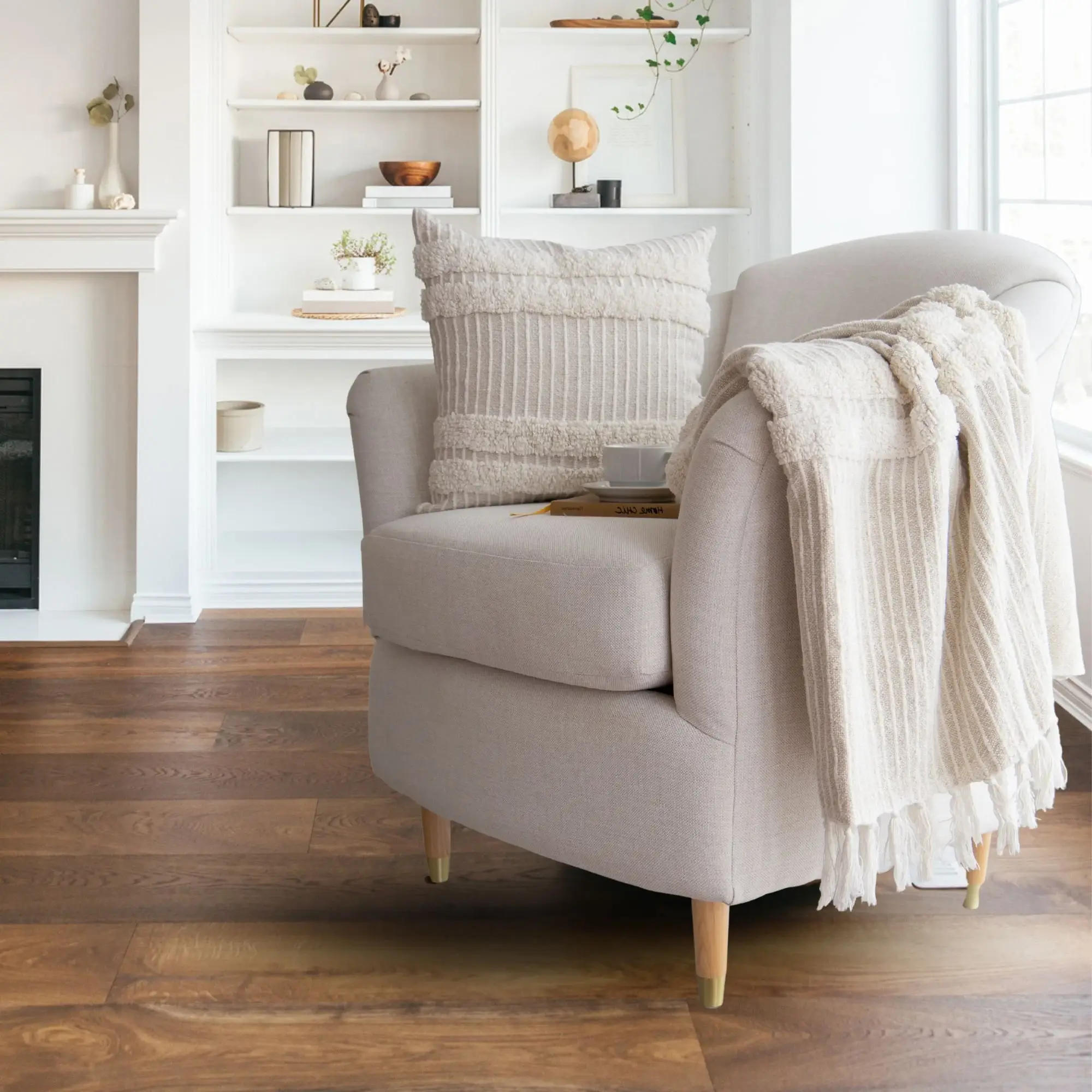 Tajik  Home  LLC - Wholesale Throw Blanket - Blake Oat Textured Striped Throw || 100% Cotton || 50x603