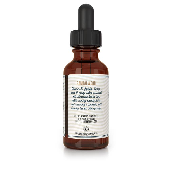 POPEYE Shave Company - Wholesale Beard Styling Product - BRUTUS Beard Oil 1oz Sandalwood