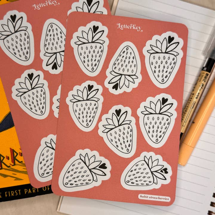 Stickervel Strawberry Tracker voor wholesale door Letter Key