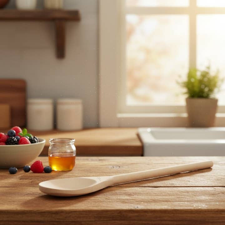 Wooden Prep Spoon – 12" Wooden Spoon for wholesale by Suzanne Dianne Collection