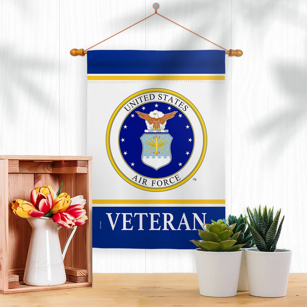 Two Group Flag Co – Bandeira por atacado – Bandeira de decoração militar veterana das forças armadas da força aérea2