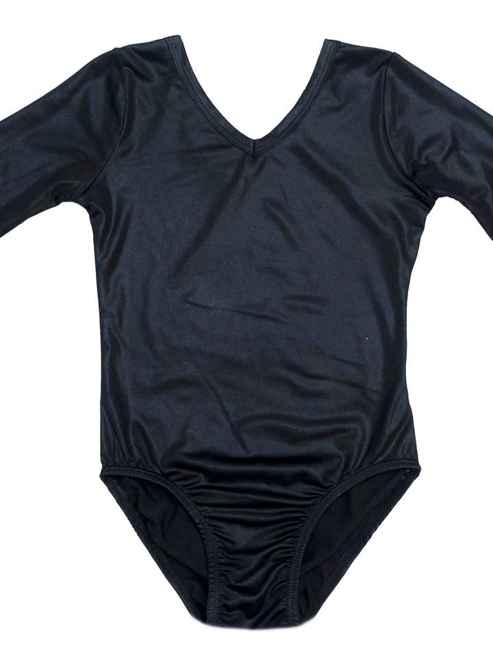 Wenchoice - Wholesale Leotard - Kids - Shiny Black Long Sleeve Leotard