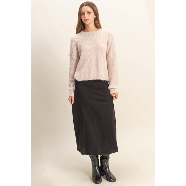 HYFVE - Wholesale Knit Sweater - Women's - Oversized Fuzzy Sweater With Back Twist Detail11