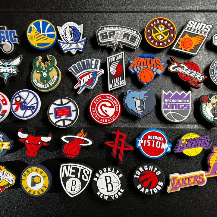 JuliesDecal - Wholesale Shoe Accessories - Pick your favorite BASKETBALL TEAM LOGO NBA shoe charms