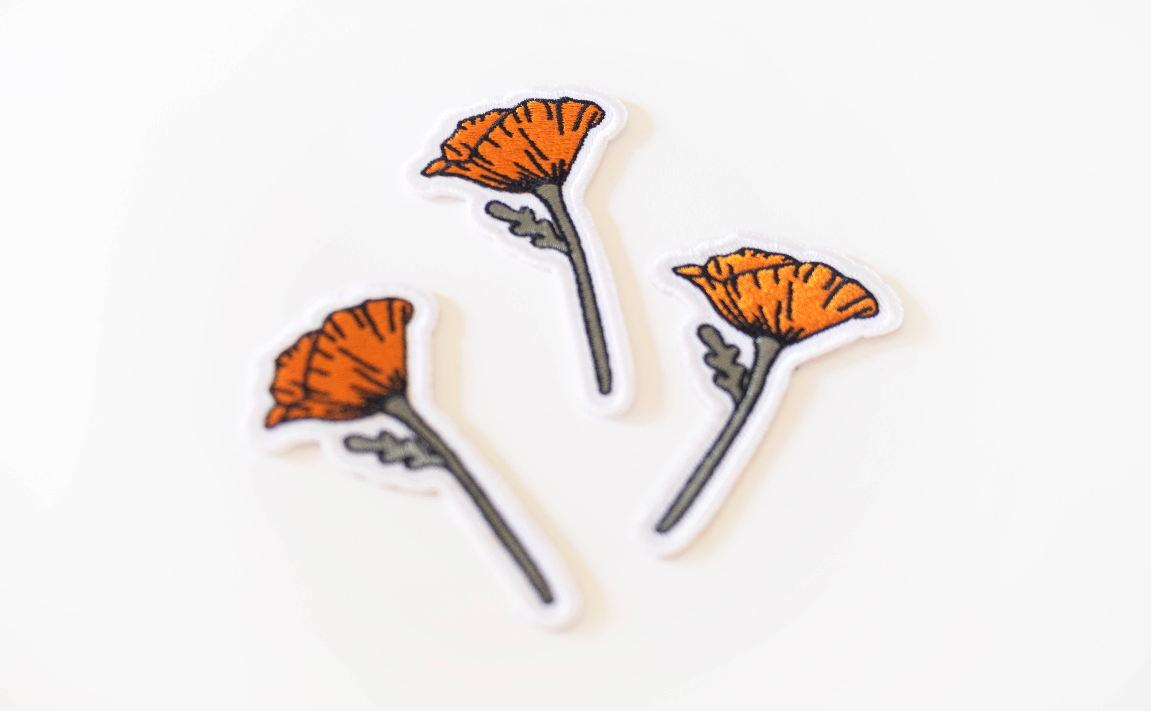 Union Made - Venta al por mayor Parches - Parche termoadhesivo bordado con amapola floreciente, flor de California4