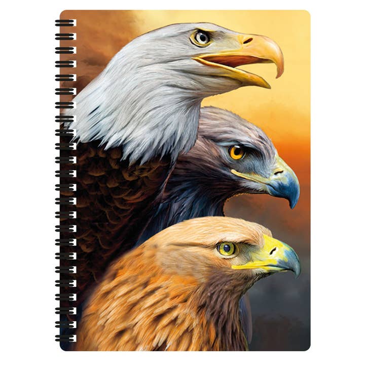 3D LiveLife 80 Page 6" x 8" Notebooks - Three Eagles for wholesale by Deluxebase