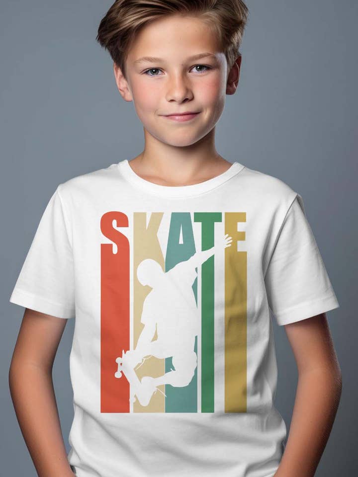 IALD - Wholesale T-Shirt - Kids - Boy's Round Neck T-Shirt | Skate color1