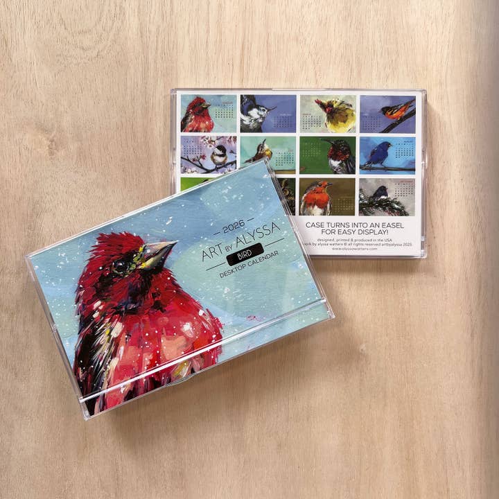 Bird Desktop Calendar 2026 for wholesale by Art by Alyssa