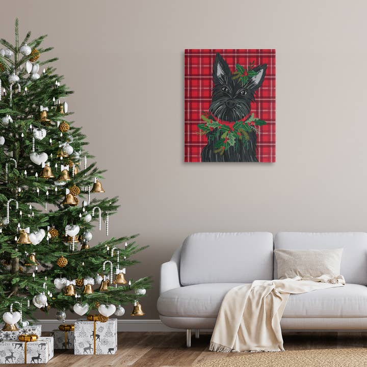 Stupell Industries - Wholesale Wall Sign - Scottie Dog on Red Plaid - Unframed Wall Art4