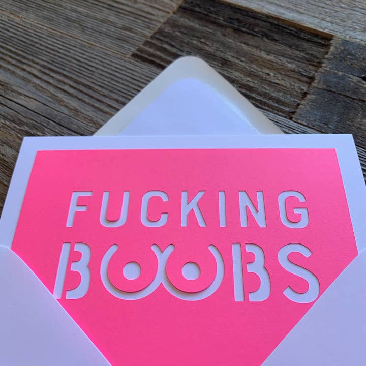 Louise Lauret - Wholesale Everyday Greeting Card - Fucking Boobs - Breast Cancer Support & Encouragement Cards