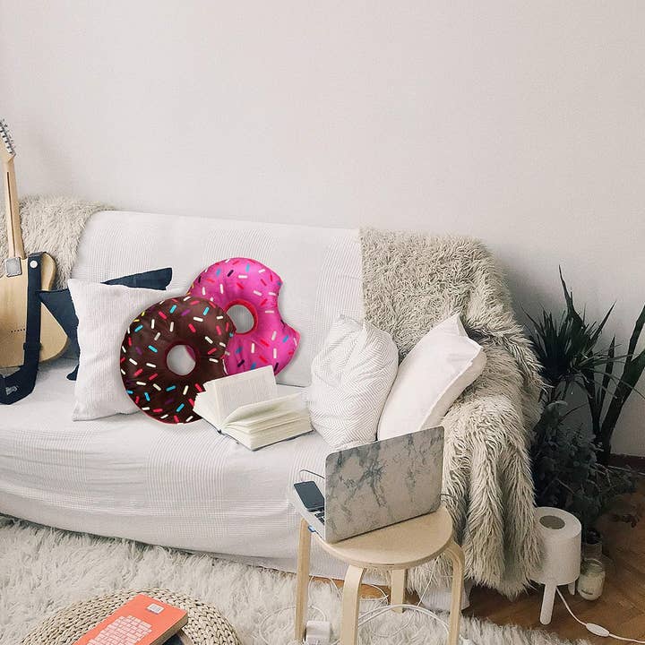 TRUYOND - Vente Coussin décoratif - Coussin Donut pour Piercings d'Oreille, Doux pour Dormir sur le Côté - Rose5